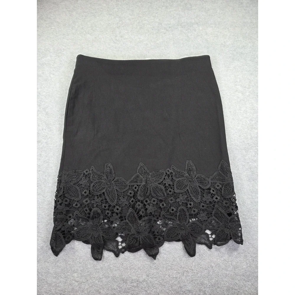 Black Lace Midi Skirt  Gothic Romance Dark Fairycore Whimsigoth Dark Y2K Pullon
